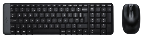 Клавиатура + мышь Logitech MK220, черный, USB, беспроводная (920-003161)