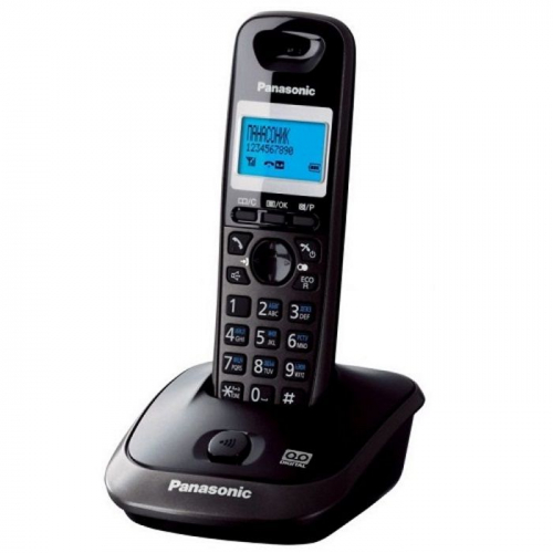 Беспроводной телефон Panasonic/ Точечный, АОН, темно-серый металлик (KX-TG2521RUT)