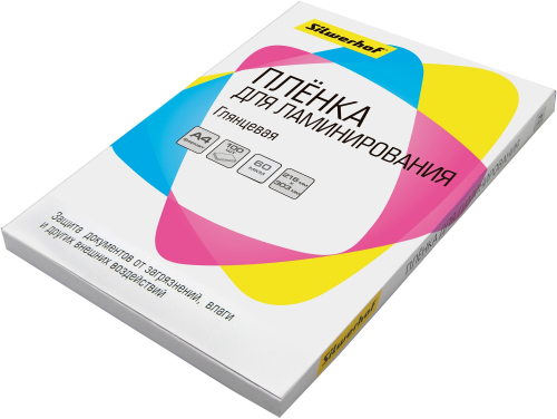 Пленка для ламинирования Silwerhof 60мкм A4 (100шт) глянцевая 216x303мм (1906148) (1906148#MLN)