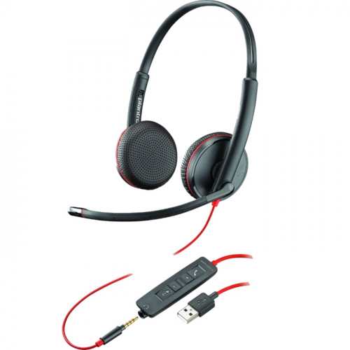 Гарнитура Poly Blackwire C3225, wired, stereo, USB-A (209747-201)