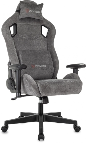 Кресло игровое Zombie Ghost Fabric серый Light-19 с подголов. крестов. пластик (ZOMBIE GHOST FABR-GR)