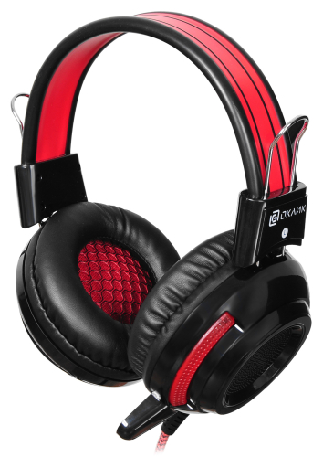 Наушники с микрофоном Оклик HS-G300 ARMAGEDDON черный/ красный 2.3м мониторные оголовье (337457)