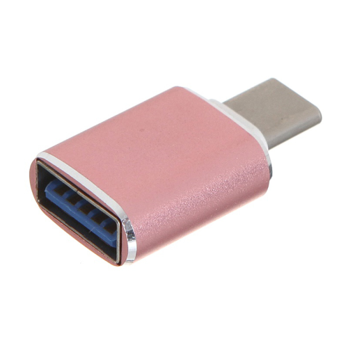 GCR Переходник USB Type C на USB 3.0, M/ AF, розовый, GCR-52300