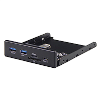 USB-концентратор на передней панели/ Front panel 3.5" Hiper for PC case, 2 x USB 3.0 HUBs, 1 x USB 3.0 TYPE C ports, 1 x SD, 1 x TF memory card (IFP3-U32CR)
