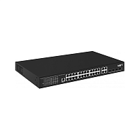 Управляемый (L2+) коммутатор Gigabit Ethernet на 28 портов. Порты: 24 x GE (10/100/1000Base-T) + 4 x GE SFP (1000Base-X), Консольный порт; Уровень управления L2 (Full mana (NS-SW-24G4G-L)