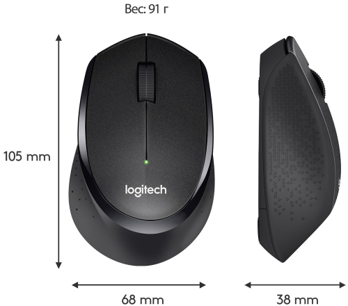 Мышь беспроводная Logitech M330 Silent Plus Black оптическая (910-004924) фото 6