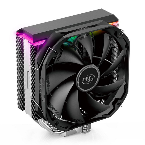 Вентилятор Deepcool AS500 RTL {8} (727064) (Height 164mm, 6mm x 5pcs, Fan 140mm, 500;1200RPM ±10%, < 29.2 dB(A), 4-pin PWM, TDP 220W, Screw, Socket AMD AM4, Intel LGA 2066/ 2011-v3/ 2011/ 1700/ 1200/ 115x) (R-AS500-BKNLMN-G)