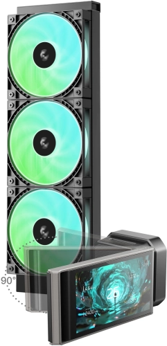 Система водяного охлаждения Deepcool LT360 Vision ARGB Soc-AM5/AM4/1200/1700/1851 черный 4-pin 33.66dB Al LCD 350W 1768gr Ret (R-LT360VISION-BKAMMC-G-1) фото 2