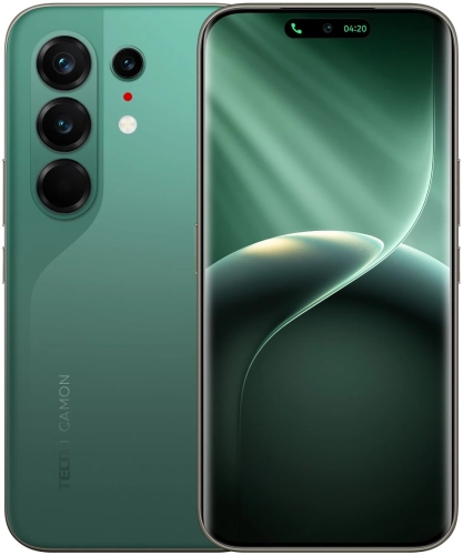 Смартфон Tecno Camon 50 Ultra 5G 256Gb 12Gb зеленый моноблок 3G 4G 6.78 1208x2644 Android 16 50Mpix 802.11 a/ b/ g/ n/ ac NFC GPS GSM900/ 1800 GSM1900 Protect (CN7C 256+12 CYPRESS GREEN)