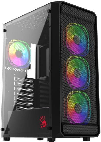 Корпус Bloody BD-CC114F черный без БП ATX 4x120mm 1xUSB2.0 1xUSB3.0 audio bott PSU (BD-CC114F-BK)