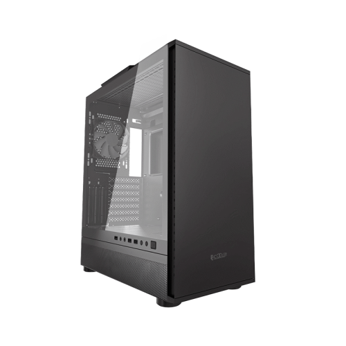 Корпус без блока питания/ PCCooler IE200 BK, Tempered Glass Full Tower, Black, TG, SPCC, 1x120mm ARGB E-ATX, ATX, mATX, mITX 180/380/220mm 4x2.5