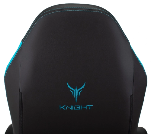 Кресло игровое Knight Neon черный/ голубой соты экокожа с подголов. крестов. металл (KNIGHT NEON LBLUE) фото 12