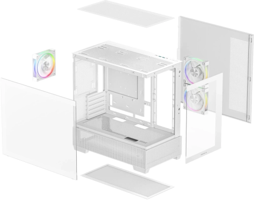 корпус Deepcool CG380 3F WH без БП, боковое окно (панорама), 3x120mm ARGB PWM вентилятора, белый, mATX (R-CG380-WHAGM3-G) фото 8