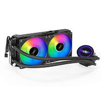 Exegate EX293457RUS Комплект водяного охлаждения ExeGate BlackWater-240V2.PWM.RGB (RGB подсветка, LGA2066/ 2011/ 1366/ 1150/ 1151/ 1155/ 1156/ 1200/ 1700/ AM4/ FM1/ FM2/ FM2+/ AM2/ AM2+/ AM3/ AM3+, TDP 220W, Fan 120m