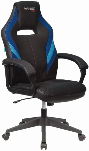 Кресло игровое Zombie VIKING 3 AERO черный/синий ткань/эко.кожа крестов. пластик (VIKING 3 AERO BLUE)