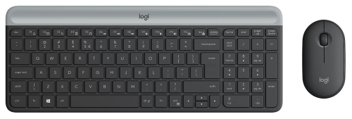 Клавиатура + мышь Logitech MK470, клав, черный/серый, мышь, черный, USB, беспроводная, slim (920-009204)