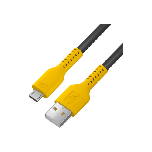 Кабель 1.0m MicroUSB, черный, желтый ПВХ (4PH-R90064)