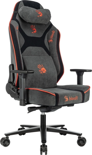 Кресло игровое A4Tech Bloody GC-680 серый/ черный искусственная замша крестов. металл (BLOODY GC-680 GREY)