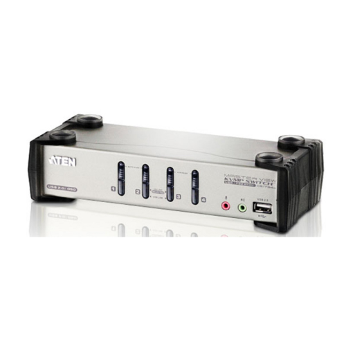 Переключатель консоли электронный, 4 порта PS/ 1/ 4 Port USB2.0 KVMP Switch with OSD (CS1734B)