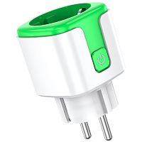 Умная розетка SmartiNext WiFi, зеленая 2.4 Ггц, Bluethooth, Сила тока: 20A, Пиковая нагрузка: 4400 Вт SN-SP20AG Мониторинг энергопотребления: Да, Приложение: Smart Live, Поддержка: Алиса, Маруся, Google Assistant, Amazon Alexa, Таймер: Да, Общий доступ: Д