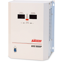 Стабилизатор POWERMAN AVS 5000P, ступенчатый регулятор, цифровые индикаторы уровней напряжения, 5000ВА, 110-260В, максимальный входной ток (POWERMAN AVS-5000P)