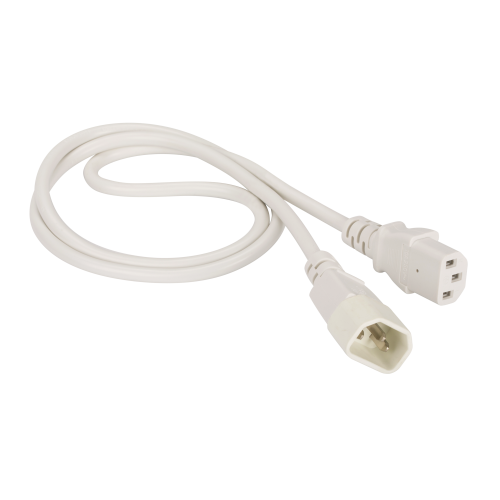 Шнур питания C13-C14, 3х0.75, 220В, 10А, белый, 1.5 метра (LAN-PP13/14-1.5-WH)