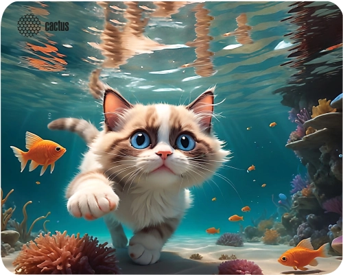 Коврик для мыши Cactus Fish Cat рисунок 300x250x3мм (CS-MP-D15M)