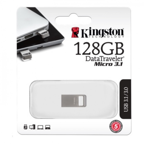 Флеш накопитель Kingston 128GB DataTraveler Micro 3.1 USB 3.2 Gen 1 Silver (DTMC3/128GB) фото 3