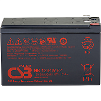 Батарея CSB серия GP, HR1234W F2, напряжение 12В, емкость 8.5Ач (разряд 20 часов), 34 Вт/Эл при 15-мин. разряде до U кон. - 1.67 В/Эл при 25 °С, макс. ток разряда (5 сек.) 130А, ток короткого замыкания 349А, макс. ток заряда 3.4A, свинцово-кислотная типа