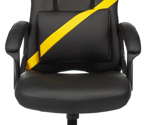 Кресло игровое Zombie Driver черный/ желтый экокожа с подголов. крестов. пластик (ZOMBIE DRIVER YEL) фото 5