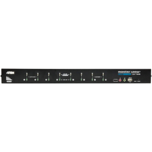 Переключатель, электрон., KVM+Audio, 1 user USB+DVI => 8 cpu USB+DVI, со шнурами USB DVI-D 2x1.8м., 1920x1200 DVI Single Link/2048x1536 VGA, 1U 19