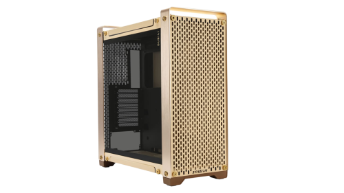 Корпус без блока питания/ Case InWin Dubili, Full-Tower, TG, 4x140mm, 2xUSB-A 3.2 + 1xUSB-C 3.2, E-ATX, ATX, mATX, mITX Champagne Gold (IW-CS-DUBILIASB-GLD)