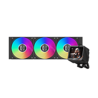 Система охлаждения/ Water Cooling System PCCooler GT360 ARGB Display BK (310W, 360mm, LED temp., Black, ARGB/ Fans: 3x120mm, 99CFM, 41.5dBA, 3000RPM/ Pump height 85mm, 15dBA, 2600RPM, Rad thickness 27