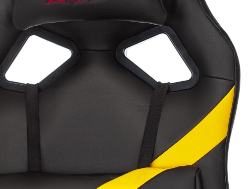 Кресло игровое Zombie Driver черный/ желтый экокожа с подголов. крестов. пластик (ZOMBIE DRIVER YEL) фото 6