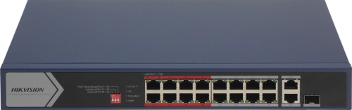 Коммутатор Hikvision DS-3E0318P-E/ M(C) 17x100Мбит/ с 1SFP 16PoE+ 135W неуправляемый (DS-3E0318P-E/M(C))