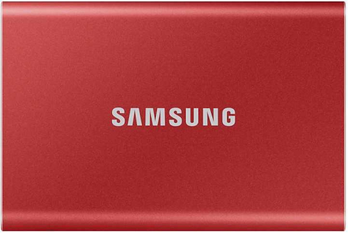 Внешние HDD и SSD/ Samsung External SSD T7, 2000GB, Type-C, USB 3.2 Gen2, R/W 1050/1000MB/s, 85x57x8mm, Metallic Red (12 мес.) (MU-PC2T0R/WW)