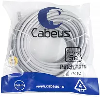 Патч-корд Cabeus PC-UTP-RJ45-CAT.5E-20M U/UTP RJ-45 вил.-вилка RJ-45 кат.5E 20м серый ПВХ