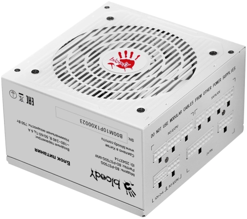 Блок питания Bloody ATX 750W BD-PS750G 80+ gold (20+4pin) APFC 120mm fan 6xSATA Cab Manag RTL (BD-PS750G-MW) фото 12