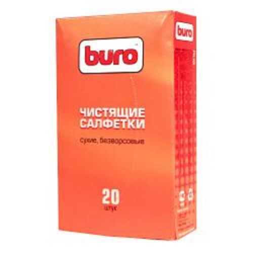 Сухие чистящие салфетки BURO BU-Udry, безворсовые, 20шт. [817443]