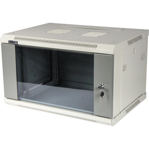 Шкаф настенный Pro 27U 600x450 стеклянная дверь, II (TWT-CBWPG-27U-6X4-GY)