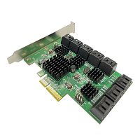 Контроллер Speed Dragon FG-EST25A-1-3L01 PCI-E SATA 6G 16 port CARD, Asmedia ASM2806+4*ASM1064, RTL {100}