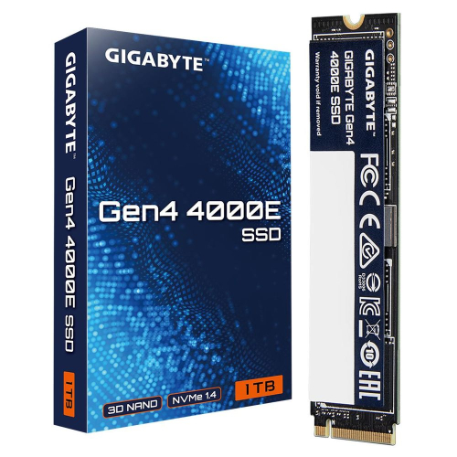 Твердотельный накопитель SSD Gigabyte M.2 2280 1TB Gen4 4000E SSD PCI Express 4.0x4, NVMe 1.4, 4000/ 3900, MTBF 1.5M, 3D NAND, 320TBW, RTL (G440E1TB)