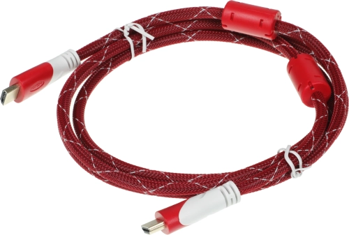 Кабель аудио-видео HDMI (m)/ HDMI (m) 1.8м. феррит.кольца позолоч.конт. красный (794323) (794323#MLN)