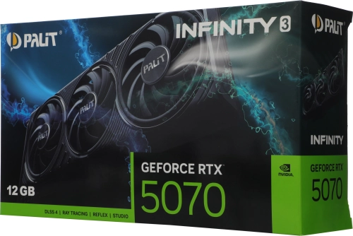 Видеокарта Palit PCI-E RTX5070 Infinity 3 NVIDIA GeForce RTX 5070 12Gb 192bit GDDR7 2325/ 28000 HDMIx1 DPx3 HDCP Ret (NE75070019K9-GB2050S) фото 11