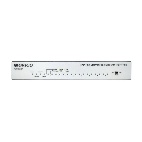 Коммутатор/ Unmanaged Switch 8x100Base-TX PoE, 1x1000Base-X SFP, PoE Budget 80W, metal case (OS1209P/A1A) фото 2