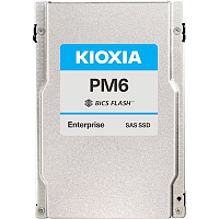 Твердотельный накопитель KIOXIA SSD PM6-R, 15360GB, 2.5" 15mm, SAS 24G, TLC, R/W 4150/3700 MB/s, IOPs 595K/160K, TBW 28032, DWPD 1 (12 мес.) (KPM61RUG15T3)