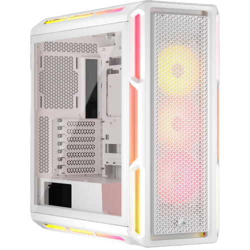 Корпус без блока питания/ Case Corsair iCUE LINK 5000T LX RGB, Midi-Tower, TG, 3x120mm RGB, 4xUSB-A 3.2, 1xUSB 3.2 Type-C, E-ATX, ATX, mATX, mITX White (CC-9011299-WW)