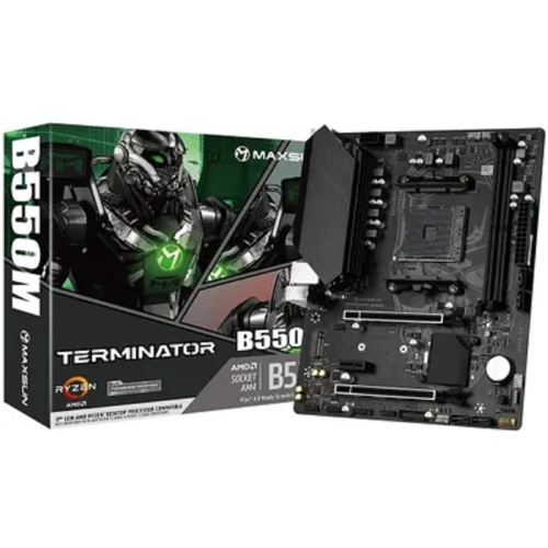 Материнская плата MAXSUN MS-Terminator B550M, AM4, B550, 2*DDR4, 4*SATA 3.0, M.2, 2*USB 3.2, 4*USB 2.0, 1*PCIE 16, 1*PCIE 4, 1*PCIE 1, HDMI+VGA, mATX