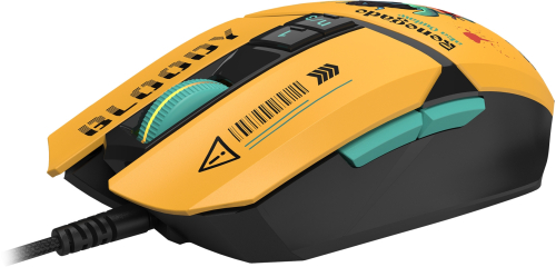 Мышь A4Tech Bloody W63 Max Renegade желтый/ рисунок оптическая (120000dpi) USB фото 3