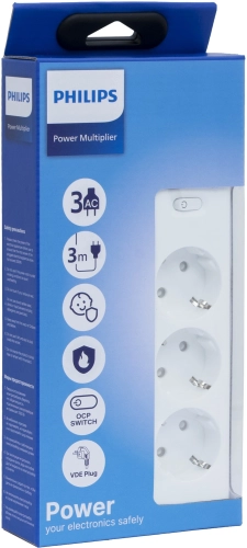 Сетевой фильтр Philips CHP2135WB/ 51 3м (3 розетки) белый (коробка) (CHP2135WB/51) фото 2